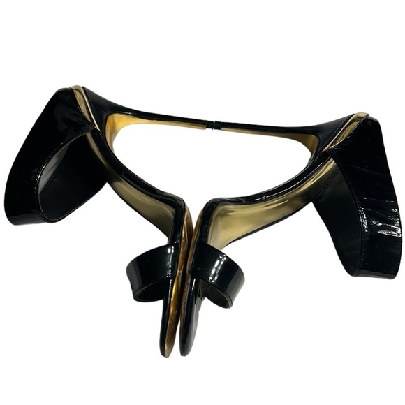 TED BAKER Chablise high shine  gloss black patent leather stiletto sandal mules - Picture 5 of 15